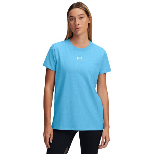 UNDER ARMOUR Damski tshirt z nadrukiem Under Armour Campus Core Ss  niebieski Niebieski