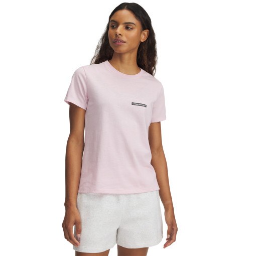 UNDER ARMOUR Damski tshirt z nadrukiem Under Armour UA Rival Outline SS  różowy Różowy