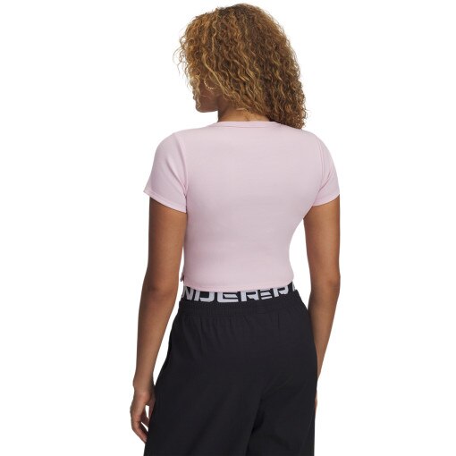 Damski t-shirt crop top Under Armour UA Rival Rib Baby Tee - różowy