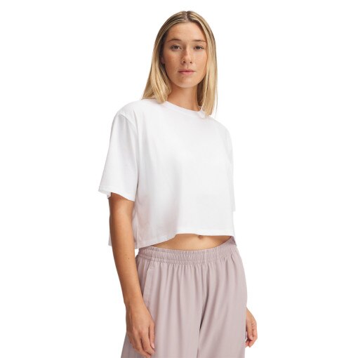 UNDER ARMOUR Damski tshirt croptop Under Armour UA Rival SS  biały Biały