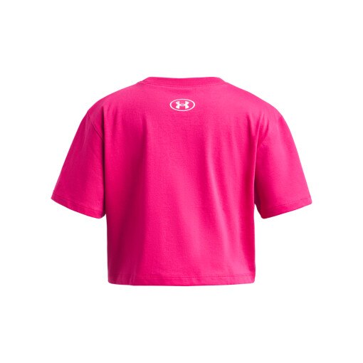 Dziewczęca koszulka oversize Under Armour UA Rival SS - różowa