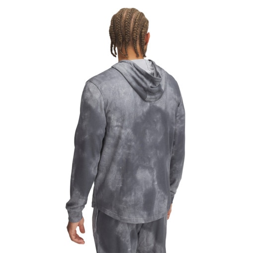 Męska bluza dresowa nierozpinana z kapturem Under Armour UA Rival Terry AOP Hood Q1 - szara