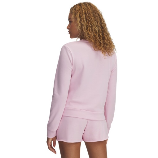 Damska bluza dresowa nierozpinana bez kaptura Under Armour UA Rival Terry Crew - różowa