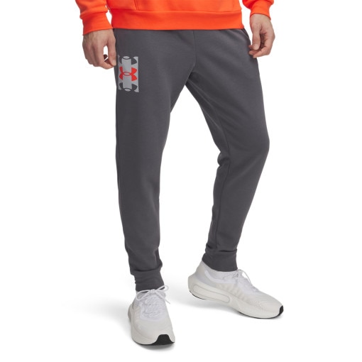 Męskie spodnie dresowe Under Armour UA Rival Terry Logo Jogger - szare