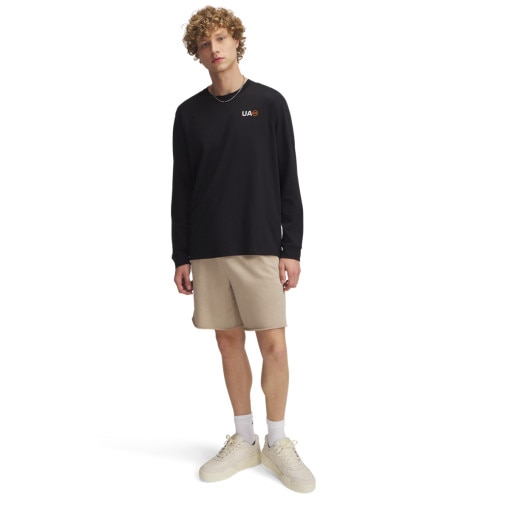 UNDER ARMOUR Męskie spodenki dresowe Under Armour UA Rival Terry Logo 8 in Short  beżowe Beżowy