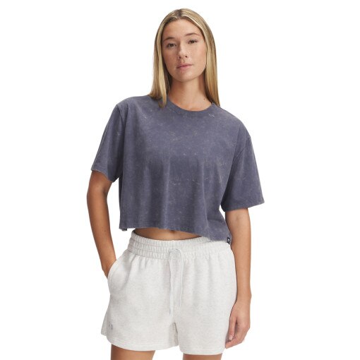 UNDER ARMOUR Damski tshirt basic Under Armour UA Rival Wash SS  szary Szary