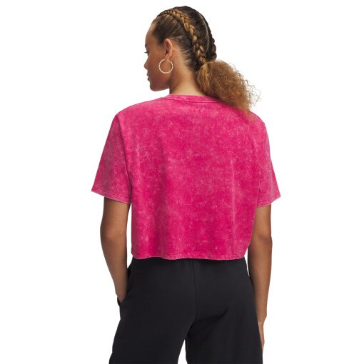 Damski t-shirt basic Under Armour UA Rival Wash SS - różowy