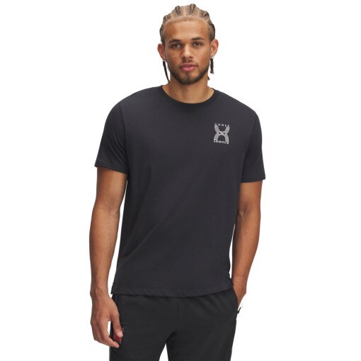 UNDER ARMOUR Męski tshirt z nadrukiem Under Armour UA Run 96  szary Szary