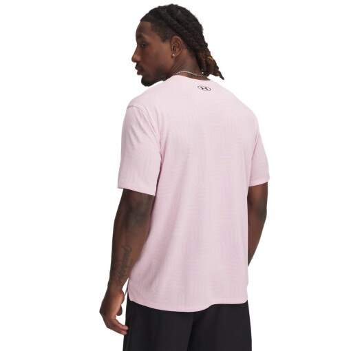 Męska koszulka treningowa Under Armour UA Tech Vent Geotessa SS - różowa