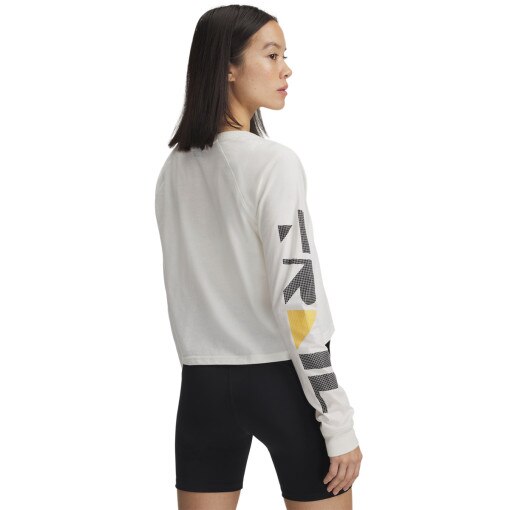 Damski longsleeve do biegania Under Armour UA Trail Run Graphic LS - beżowy
