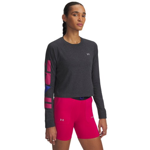 UNDER ARMOUR Damski longsleeve do biegania Under Armour UA Trail Run Graphic LS  czarny Czarny