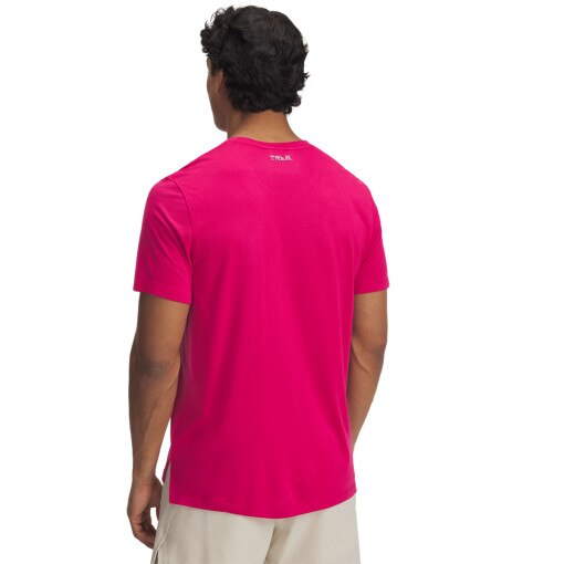 Męska koszulka do biegania Under Armour Trail Run Short Sleeve T-shirt - różowa