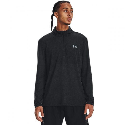 UNDER ARMOUR Męski longsleeve do biegania Under Armour UA Seamless Stride 1/4 Zip  czarny Czarny