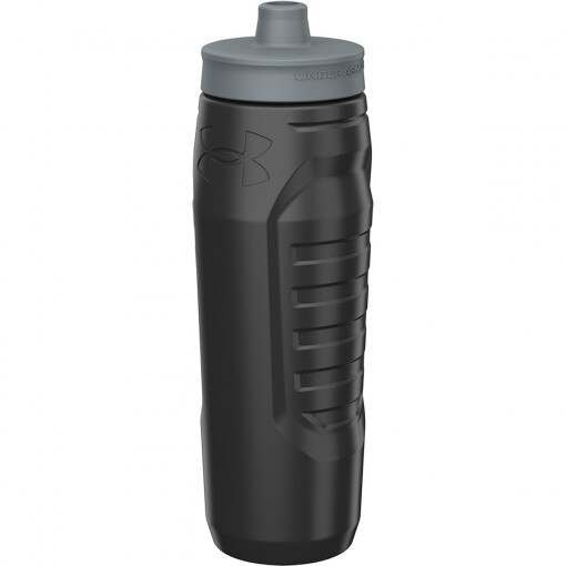UNDER ARMOUR Bidon Under Armour 32oz Sideline Squeeze Black/Pitch Grey 950 ml czarny Czarny