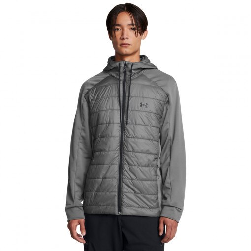 UNDER ARMOUR Męska kurtka treningowa Under Armour Armour Fleece Swacket  szara Szary
