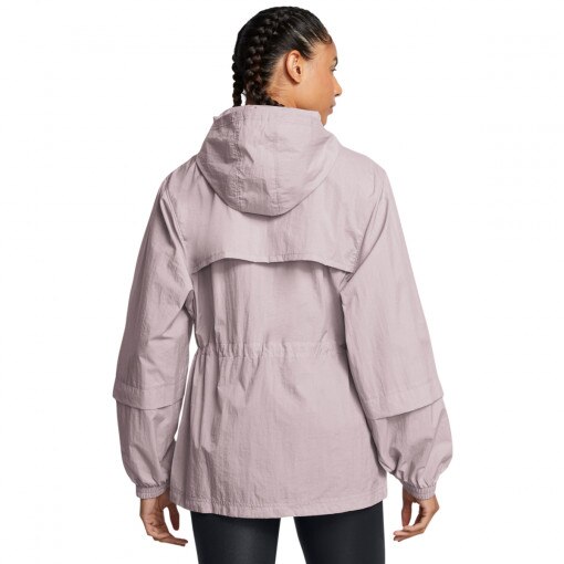 Damska kurtka treningowa Under Armour Crinkle Woven Jacket - beżowa