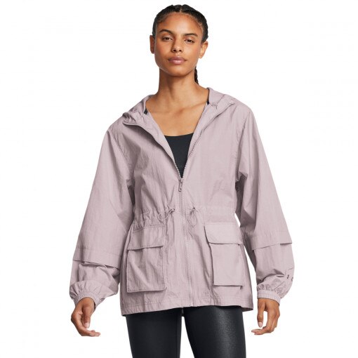 UNDER ARMOUR Damska kurtka treningowa Under Armour Crinkle Woven Jacket  beżowa Beżowy