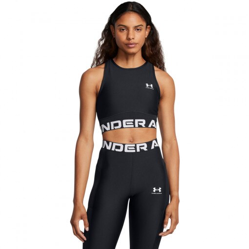 UNDER ARMOUR Damski top treningowy Under Armour Heatgear Rib Tank  czarny Czarny