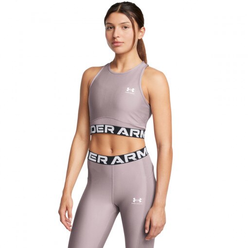 UNDER ARMOUR Damski top treningowy Under Armour Heatgear Rib Tank beżowy Beżowy
