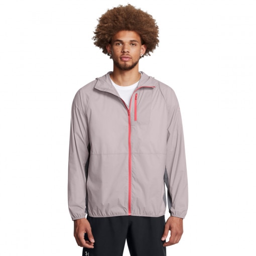 UNDER ARMOUR Męska kurtka do biegania Under Armour Launch Lightweight Jacket  beżowa Beżowy