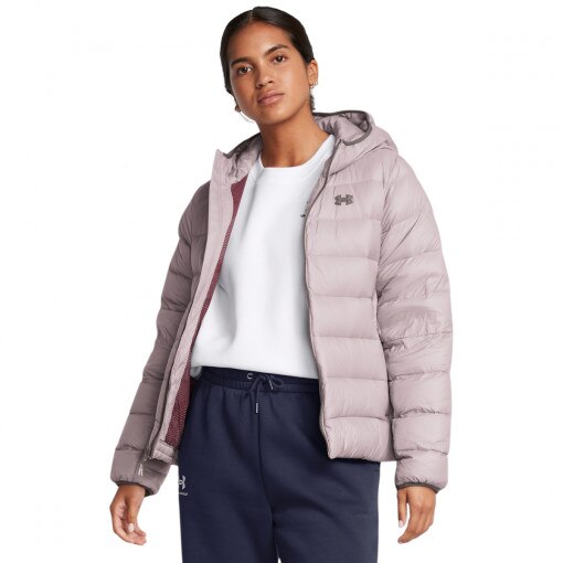 UNDER ARMOUR Damska kurtka z puchem naturalnym Under Armour Legend Down Hooded Jacket  beżowa Beżowy