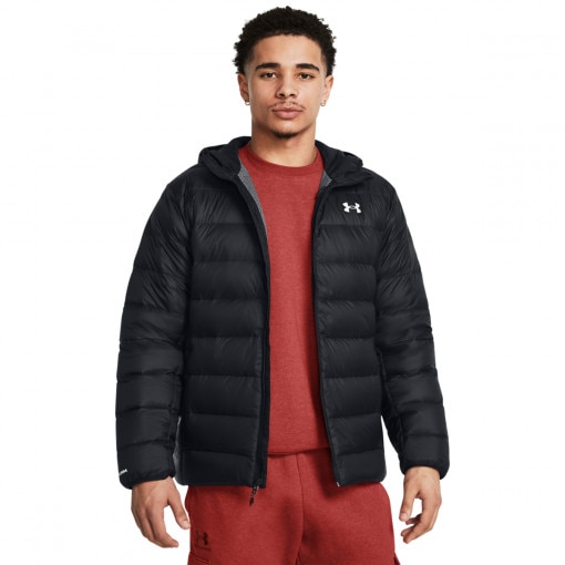 UNDER ARMOUR Męska kurtka z puchem naturalnym Under Armour Legend Down Hooded Jacket  czarna Czarny