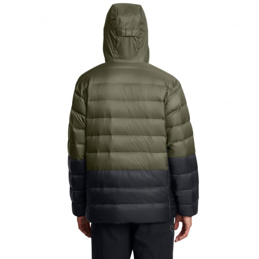 Męska kurtka z puchem naturalnym Under Armour Legend Down Hooded Jacket - oliwkowa/khaki
