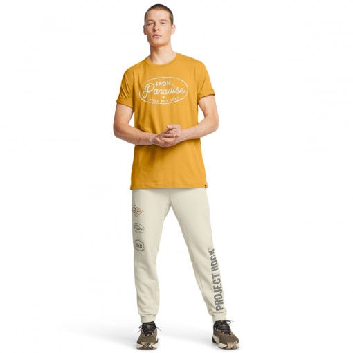 UNDER ARMOUR Męskie spodnie treningowe Under Armour Project Rock Hwt Pant Tools beżowe Beżowy