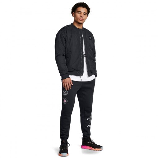 UNDER ARMOUR Męskie spodnie treningowe Under Armour Project Rock Icon Flc Jogger Q3 czarne Czarny