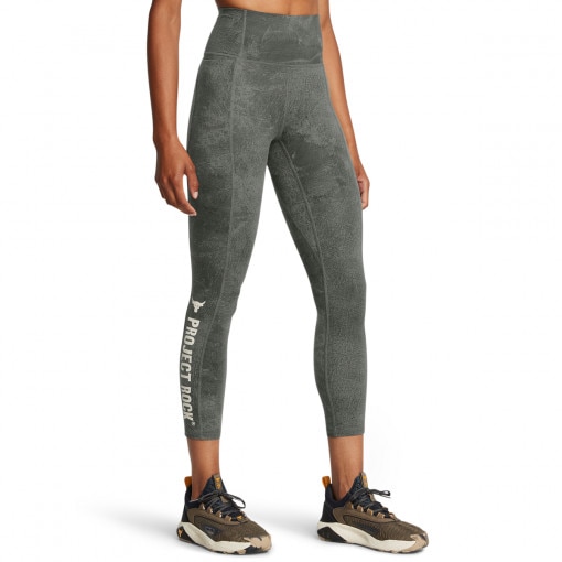 Damskie legginsy treningowe Under Armour Project Rock Ankl Lg Pt - zielone