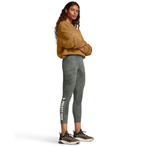 UNDER ARMOUR Damskie legginsy treningowe Under Armour Project Rock Ankl Lg Pt  zielone Zielony