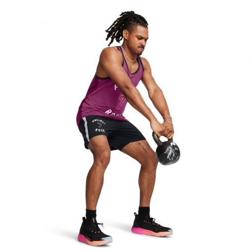UNDER ARMOUR Męskie spodenki treningowe Under Armour Project Rock Mesh Short Boh  czarne Czarny