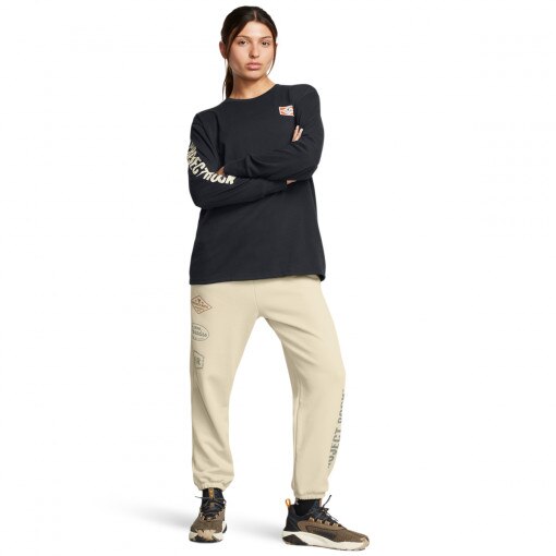 UNDER ARMOUR Damskie spodnie dresowe Under Armour Project Rock W Hwt Pnt Tools  beżowe Beżowy