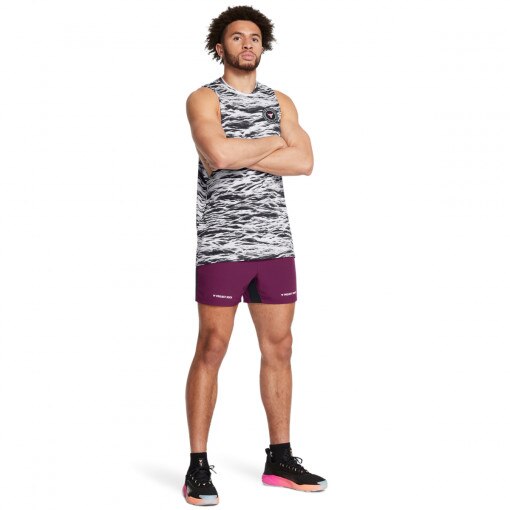 UNDER ARMOUR Męskie spodenki treningowe Under Armour Project Rock Ultimate 5" Short  fioletowe Fioletowy