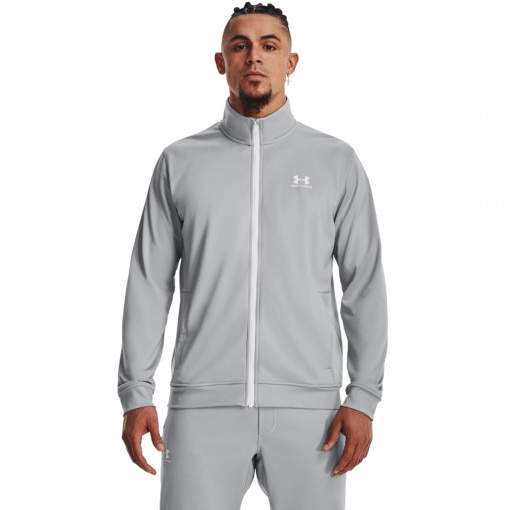  UNDER ARMOUR Męska bluza rozpinana bez kaptura Under Armour Sportstyle Tricot Jacket  szara Szary
