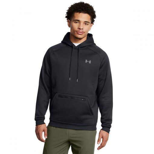 UNDER ARMOUR Męska bluza treningowa z kapturem Under Armour UA Armour Fleece Pro Kanga Hd  czarna Czarny