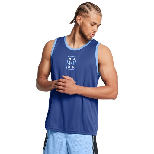 UNDER ARMOUR Męski top do koszykówki Under Armour UA Baseline Performance Tank  niebieski Niebieski