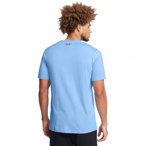 Męski t-shirt z nadrukiem Under Armour UA Big Logo Fill SS - niebieski