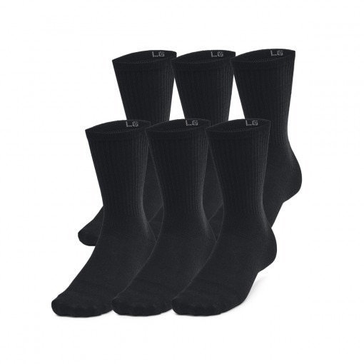 UNDER ARMOUR Skarpetki treningowe uniseks (6pack) Under Armour UA Essential 6pk Crew  czarne Czarny