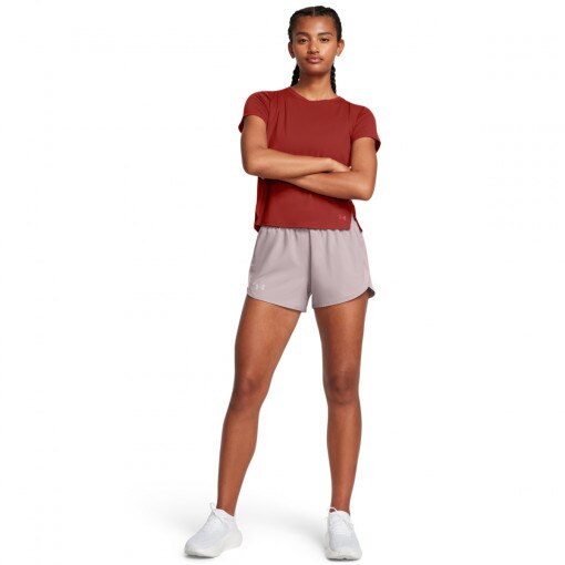 UNDER ARMOUR Damskie spodenki do biegania Under Armour UA Fly By 3'' Shorts beżowe Beżowy