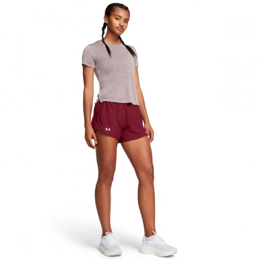 UNDER ARMOUR Damskie spodenki do biegania Under Armour UA Fly By 3'' Shorts czerwone Czerwony