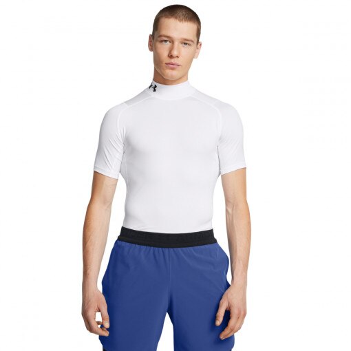 UNDER ARMOUR Męska koszulka treningowa Under Armour UA Hg Armour Comp Mock Ss biała Biały
