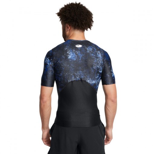 Męska koszulka treningowa Under Armour UA HG IsoChill Prtd SS - granatowa