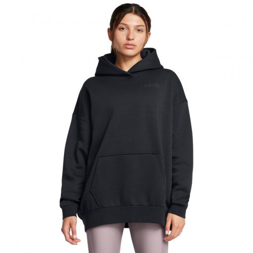 UNDER ARMOUR Damska bluza dresowa nierozpinana z kapturem Under Armour UA Icon Flc Ultra Os Hdy  czarna Czarny