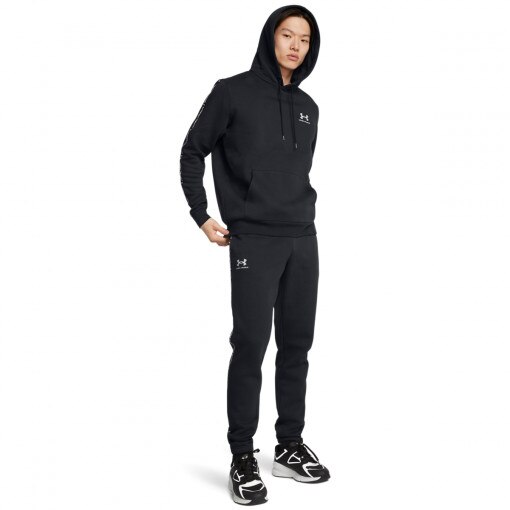 UNDER ARMOUR Męskie spodnie dresowe Under Armour UA Icon Fleece Jogger Taping  czarne Czarny