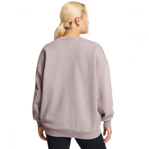 Damska bluza dresowa nierozpinana bez kaptura Under Armour UA Icon Hwt Flc Os Crew - beżowa
