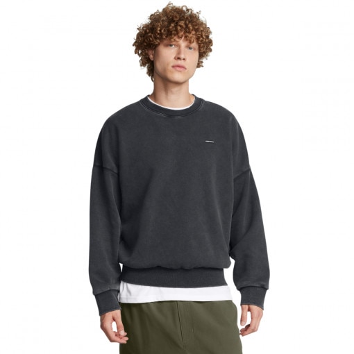 UNDER ARMOUR Męska bluza dresowa nierozpinana bez kaptura Under Armour UA Icon Hwt Flc Wash Os Crew  szara Szary