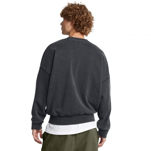 Męska bluza dresowa nierozpinana bez kaptura Under Armour UA Icon Hwt Flc Wash Os Crew - szara