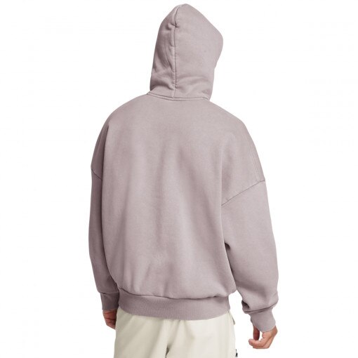 Męska bluza dresowa nierozpinana z kapturem Under Armour UA Icon Hwt Flc Wash Os Hood - beżowa