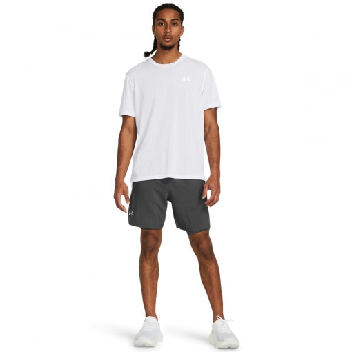 UNDER ARMOUR Męskie spodenki do biegania Under Armour UA Launch 7'' 2IN1 Short  szare Szary